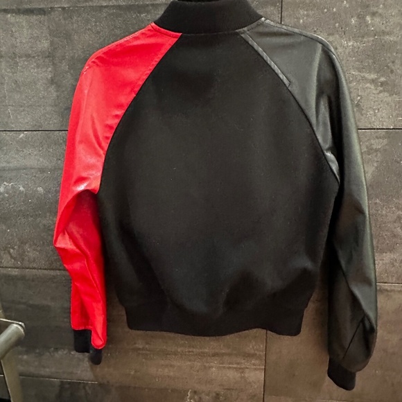 Comme Des Garcons Shirt Faux Leather Sleeves  Bomber Jacket size S - Picture 10 of 11